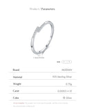 Elegant VVS1 D Color Moissanite Stackable 925 Sterling Silver Parallel Bar Ring