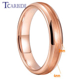 Grooves Domed Polished Finish 4/6/8mm Tungsten Wedding Engagement Rings
