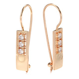 14K Rolled Gold Piercing Glossy AAA Zircon Diamonds Hang String Earrings Unusual Jewellery