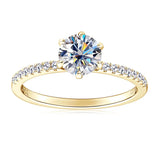 Marvelous VVS1 D1.00CT 6.5MM Round Moissanite Diamond  Silver Wedding Ring