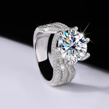 5 Carat Moissanite Eternity Ring - Fashion Trend Temperament Design Light Luxury Niche 925 Sterling Silver Jewellery