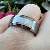 Popular Ring Beveled Polished Brushed 6/8mm Men Women Tungsten Wedding Rings