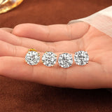 Solitaire Round D-Colour 0.1CT-3CT Moissanite Diamonds Unisex Stud Earrings