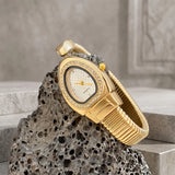 Selection of Snake Watches: Honeycomb Bullet Texture Dial Single-Coil Snake Bangle
