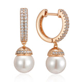 14 Karat Gold Filled Luxury New Unique Pearl AAA Zircon Diamonds Drop Earrings for Women
