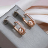 14 Karat Gold Filled Glossy AAA Zircon Diamonds Vintage Drop Ball Dangle Earrings