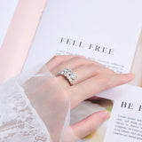 Double-row Wrap Open Twist Sparkling 10 Stone 3.26cttw Moissanite Diamonds Ring