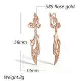 Delicate Flower Design 14K Gold Filled Long Dangle Earrings High Quality Fine Jewellery