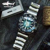 Monster Men's Diver Sapphire Crystal 20 Bar Waterproof Snowflake Blue Dial Watches