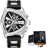 Brand New Fashion Silicone Sport Military Square Waterproof Chronograph Quartz Business Wristwatches for Men