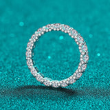 Admirable VVS1 D Colour Moissanite Diamonds Silver 18KGP Engagement Eternity Ring