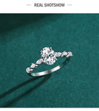Fashion Oval Top Quality AAAA Lab Created Diamond 925 Sterling Silver Luxury Ring