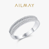 Stunning Dazzling Princess Cut AAAA Lab Created Diamonds 925 Silver Ring
