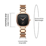 Wine Barrel Rose Gold Black New Women's Quartz Wristwatches Stopwatch Fashionable Minimalist Style Oval Watches