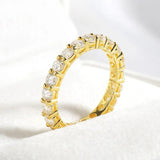 Stunning 18KGP Moissanite Diamonds Full Eternity Rings for Women - Wedding Engagement Silver Jewellery - The Jewellery Supermarket