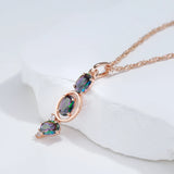 14K Rolled Gold Drop Necklace Unusual Colourful AAA Zircon Crystal Fashion Long Necklace