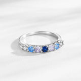 Sparkling Multicolour AAAA Lab Created Diamonds 925 Sterling Silver Ring