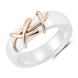 14 Karat Rolled Gold White or Black Ceramics Unique Jewellery Rings For Women
