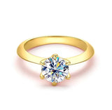 3 Colour 18KGP 1ct VVS1 D Colour Moissanite Diamond Solitaire Silver Wedding Ring