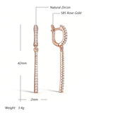 Splendid 14K Gold Filled AAA Zircon Diamonds Long Dangle Earrings Fine Jewellery