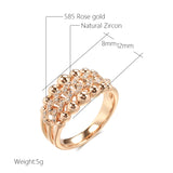 Marvelous Double Metal Beads 14K Rolled Rose Gold AAA  Zircon Diamonds Rings - Personality Trendy Jewellery