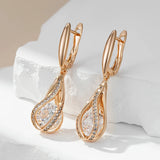 14K Gold Filled Luxury AAA Zircon Diamonds Long Dangle Sparkling Earrings For Women