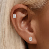 Pear, Princess, Marquise, Cushion Asscher Cut Silver Moissanite Diamonds Stud Earrings