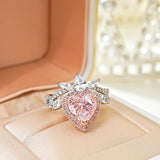 Charming Light Luxury Pink Diamond Ring Set with AAAAA High Carbon Diamond Engagement Party Jewellery - The Jewellery Supermarket