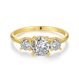 Marvelous 3 Stone Real Initial Luxury 18KGP Moissanite Diamonds Rings Engagement Silver Jewellery With Certificate