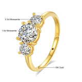 Marvelous 3 Stone Real Initial Luxury 18KGP Moissanite Diamonds Rings Engagement Silver Jewellery With Certificate