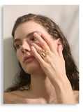 New Design 18K Gold Plated Stainless Steel Metal Geometric Adjustable Creative Ring