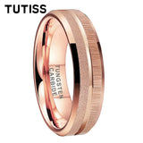 Sandblasted Finish 14K Gold Plated  6mm/8mm Tungsten Carbide Rings for Men Women