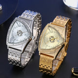Luxury Classic Brand Multicolour Triangle Quartz Wristwatches -  Dial wth Roman Numerals Business Mens Wristwathes