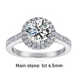 Dazzling 2ct Moissanite Diamonds Halo Engagement Wedding Rings For Women Silver Fine Jewellery with certificate