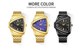 New Arrival Popular Triangle Men's Watches - Large Dial Quartz Steel Band Casual Personality Calendar Wristwatches