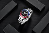 Classic Luxury Brand Mechanical Sapphire Crystal Luminous 200m Waterproof Stainless steel Men's Wristwatch, Best Gift