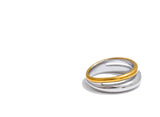18K Gold Plated Statement Stainless Steel Metal Double Color Geometric Casting Ring