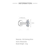 Round Cut 0.03-1.2CT Moissanite Diamonds Sterling Silver Unisex Stud Earrings