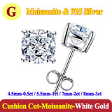 Luxury 0.5-3 Carats Cushion Marquise Oval Moissanite Diamonds Silver Stud Earrings