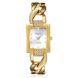 New Arrival Top Brand Luxury Women's Watches - Gold Colour Bracelet Quality Rhinestone Crystals Ladies Watches - The Jewellery Supermarket