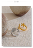 18K Gold Plated Ocean Style Stainless Steel Metal Shell Starfish Adjustable Summer Charm Ring