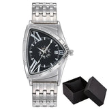 Luxury Classic Brand Multicolour Triangle Quartz Wristwatches -  Dial wth Roman Numerals Business Mens Wristwathes