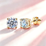 Multicolour 0.1ct-2carat Moissanite Diamonds  D VVS1 925 Silver Stud Earrings