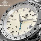 NEW Luxury Brand 38mm Stainless Steel GMT Movement Sapphire Glass 20Bar Waterproof AD2063 Diver Quartz Watches