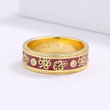 Classic Handmade Enamel Flowers Two Tone AAA Zircon Diamonds 925 Rings