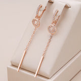 14 Karat Gold Filled AAA Zircon Diamonds Trendy Fine Daily Long Tassel Dangle Earrings