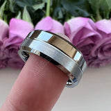 Beveled Grooved Finish 6MM 8MM Classic 100% Pure Tungsten Carbide Wedding Rings