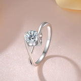Superb VVS1 0.5/1CT Moissanite Diamond Heart Ring For Women, S925 Sterling Silver GRA Certified Engagement Jewellery
