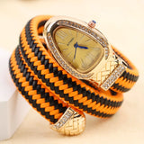 Unique Snake Shape AAA Luxury Fashion Quartz Watches Women's Zircon Diamonds Bling Gold Colour Ladies Watches
