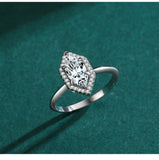 New Fashion Hexagon AAAA Lab Created Diamond Solid Sterling Silver Luxury Ring